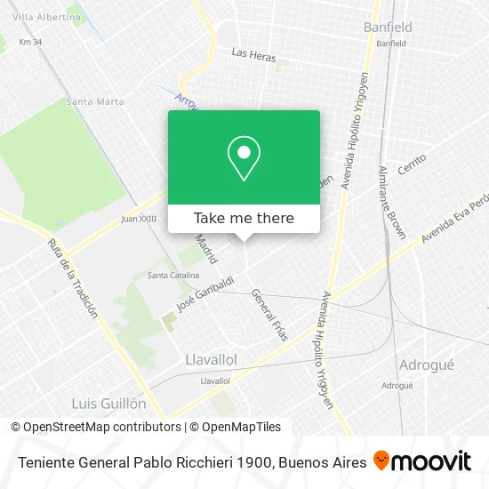 Mapa de Teniente General Pablo Ricchieri 1900