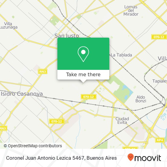 Coronel Juan Antonio Lezica 5467 map