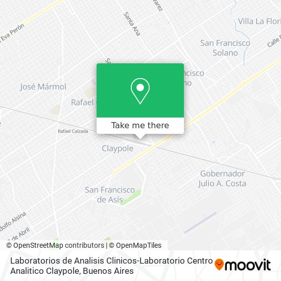 Laboratorios de Analisis Clinicos-Laboratorio Centro Analitico Claypole map