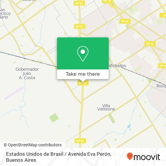 Estados Unidos de Brasil / Avenida Eva Perón map