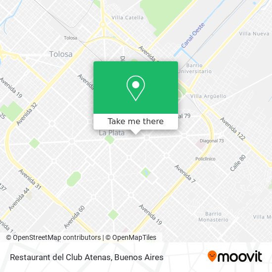 Restaurant del Club Atenas map