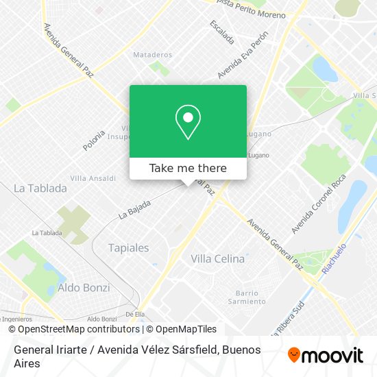 General Iriarte / Avenida Vélez Sársfield map