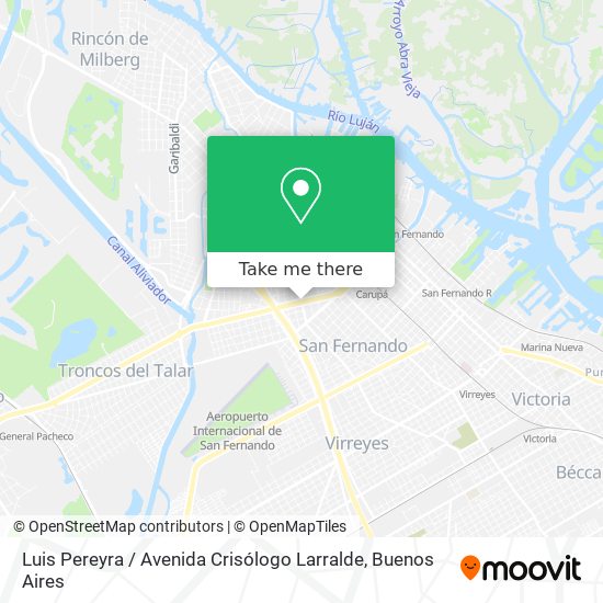 Mapa de Luis Pereyra / Avenida Crisólogo Larralde