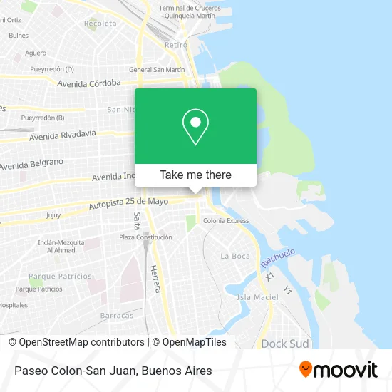 Mapa de Paseo Colon-San Juan