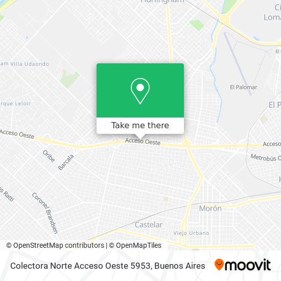 Mapa de Colectora Norte Acceso Oeste 5953
