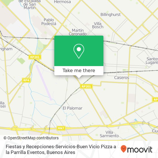 Mapa de Fiestas y Recepciones-Servicios-Buen Vicio Pizza a la Parrilla Eventos