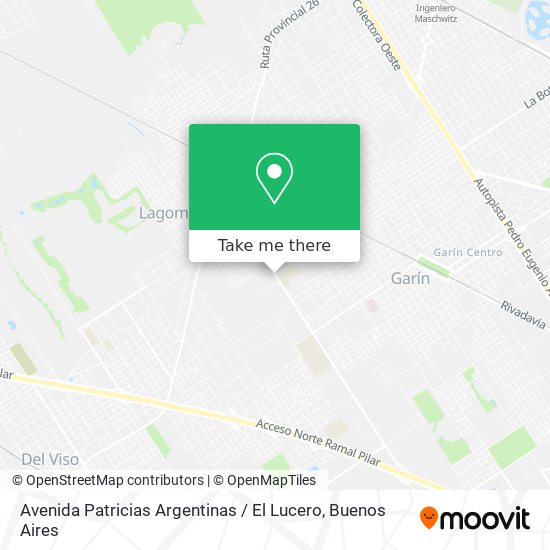 Mapa de Avenida Patricias Argentinas / El Lucero