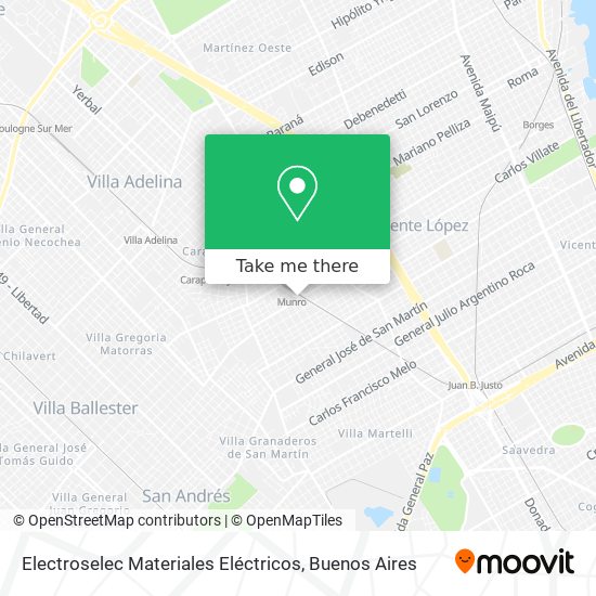 Mapa de Electroselec Materiales Eléctricos