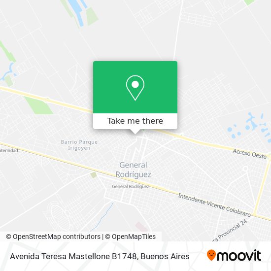 Avenida Teresa Mastellone B1748 map