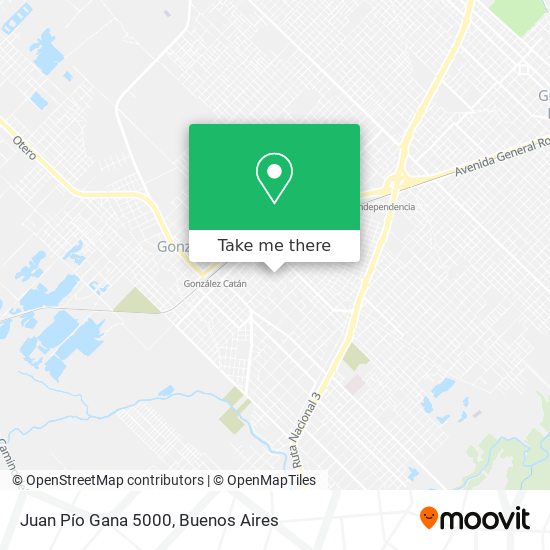 Juan Pío Gana 5000 map