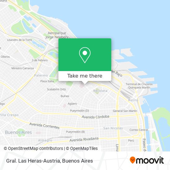Gral. Las Heras-Austria map