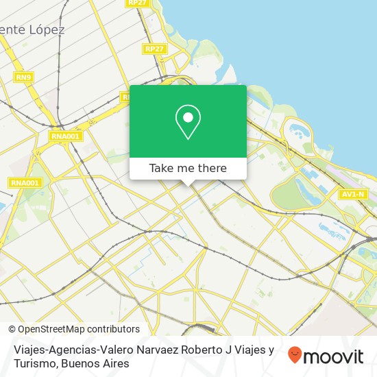 Mapa de Viajes-Agencias-Valero Narvaez Roberto J Viajes y Turismo