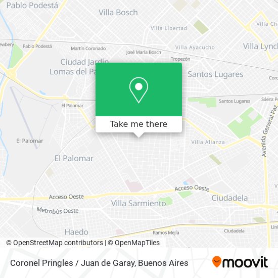 Coronel Pringles / Juan de Garay map