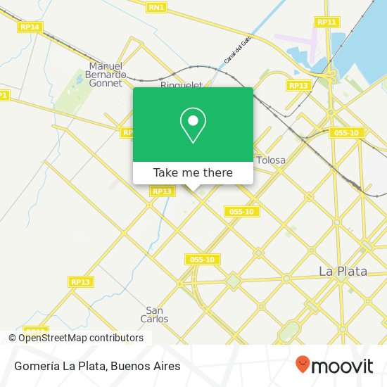 Gomería La Plata map