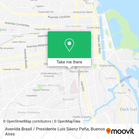Mapa de Avenida Brasil / Presidente Luis Sáenz Peña