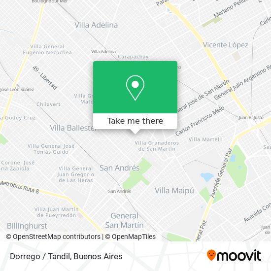 Dorrego / Tandil map