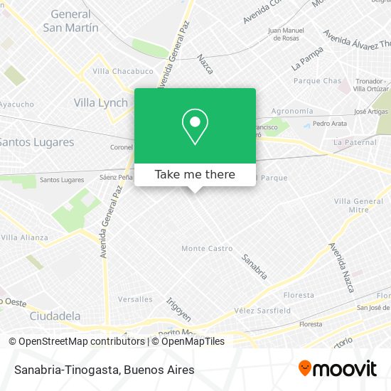 Mapa de Sanabria-Tinogasta