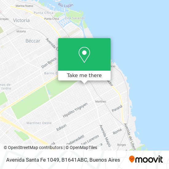 Avenida Santa Fe 1049, B1641ABC map