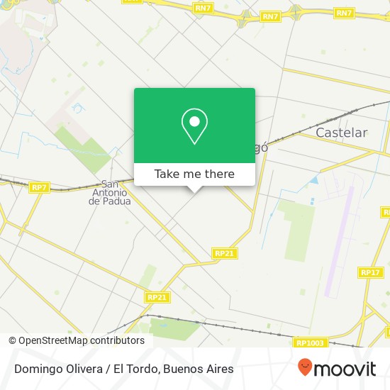 Domingo Olivera / El Tordo map