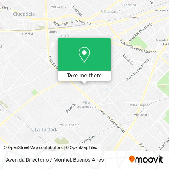 Avenida Directorio / Montiel map