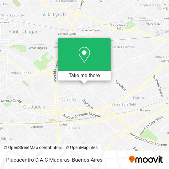 Mapa de Placacentro D.A.C Maderas