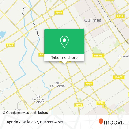 Laprida / Calle 387 map