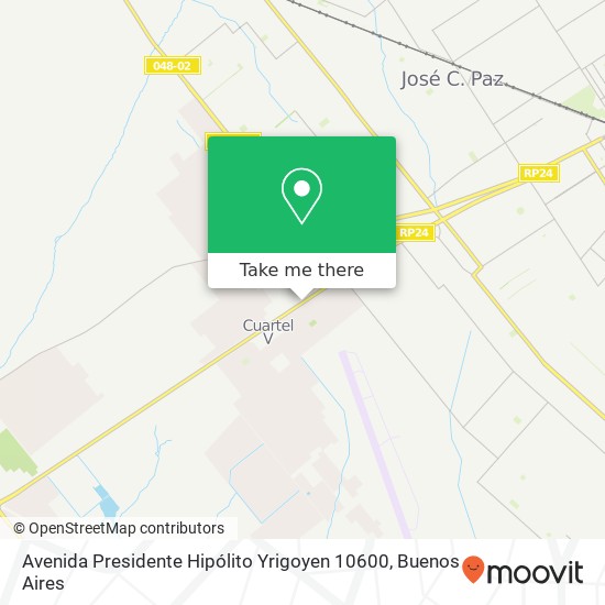 Mapa de Avenida Presidente Hipólito Yrigoyen 10600