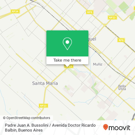 Mapa de Padre Juan A. Bussolini / Avenida Doctor Ricardo Balbín
