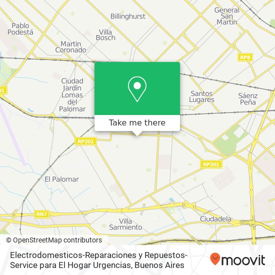 Mapa de Electrodomesticos-Reparaciones y Repuestos-Service para El Hogar Urgencias