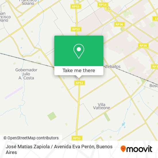 José Matías Zapiola / Avenida Eva Perón map