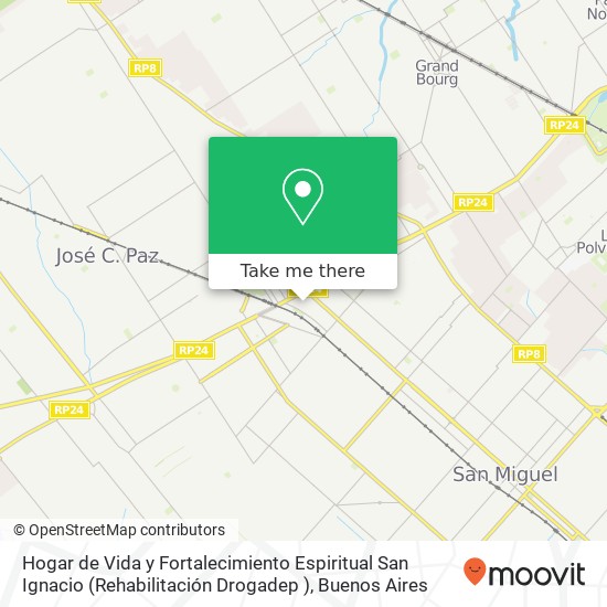 Mapa de Hogar de Vida y Fortalecimiento Espiritual San Ignacio (Rehabilitación Drogadep )