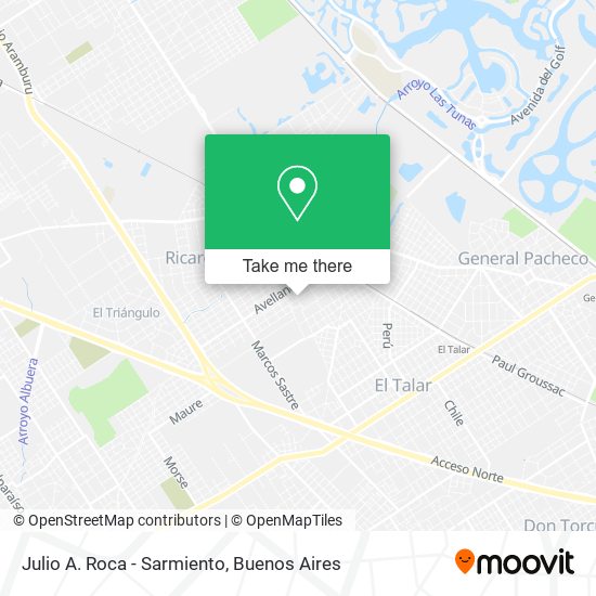 Julio A. Roca - Sarmiento map