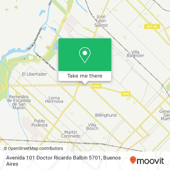 Avenida 101 Doctor Ricardo Balbín 5701 map
