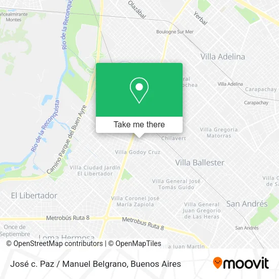 José c. Paz / Manuel Belgrano map