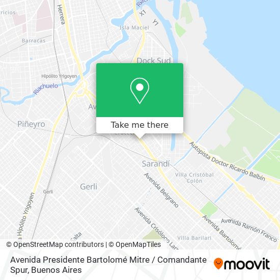 Avenida Presidente Bartolomé Mitre / Comandante Spur map