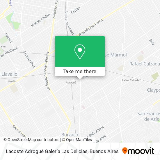Lacoste Adrogué Galería Las Delicias map