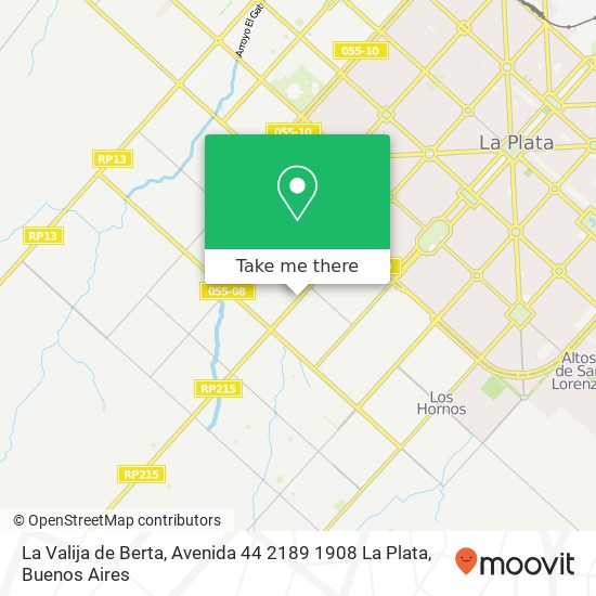 Mapa de La Valija de Berta, Avenida 44 2189 1908 La Plata