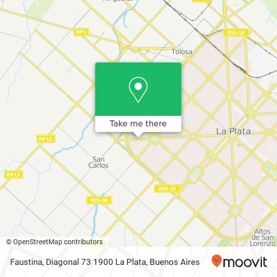 Mapa de Faustina, Diagonal 73 1900 La Plata