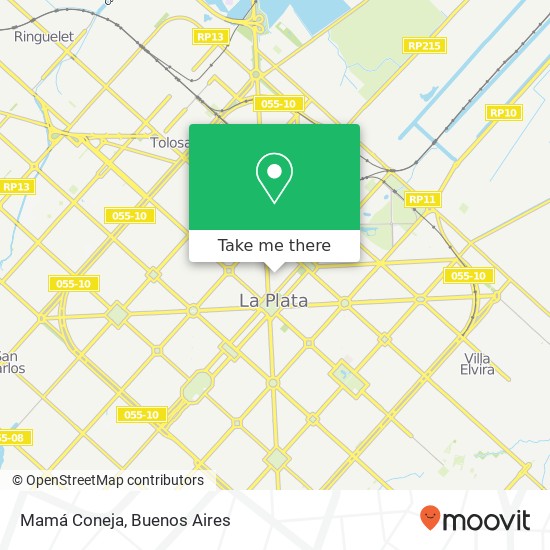 Mapa de Mamá Coneja, Calle 10 1900 La Plata