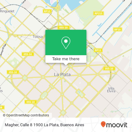 Mapa de Magher, Calle 8 1900 La Plata