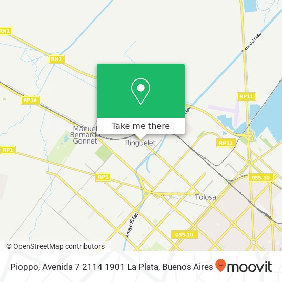 Mapa de Pioppo, Avenida 7 2114 1901 La Plata