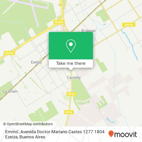 Mapa de Emmo', Avenida Doctor Mariano Castex 1277 1804 Ezeiza