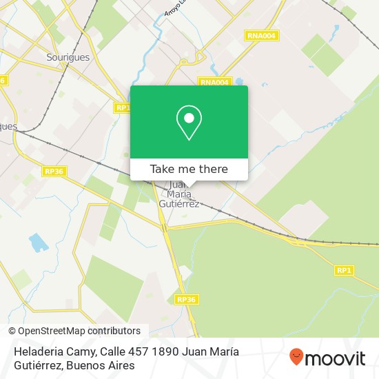 Mapa de Heladeria Camy, Calle 457 1890 Juan María Gutiérrez