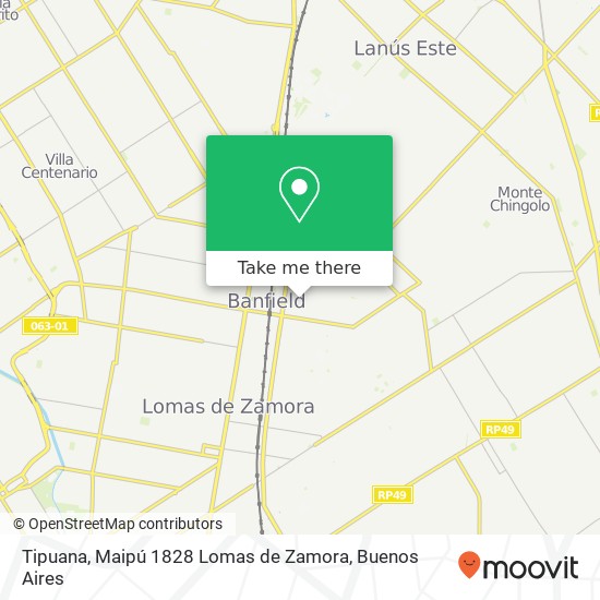 Mapa de Tipuana, Maipú 1828 Lomas de Zamora