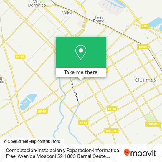Computacion-Instalacion y Reparacion-Informatica Free, Avenida Mosconi 52 1883 Bernal Oeste map