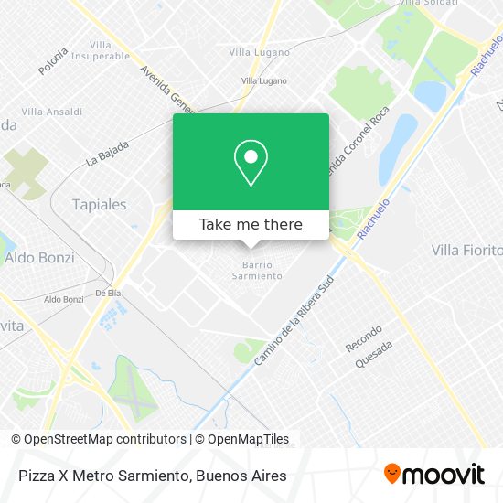 Pizza X Metro Sarmiento map