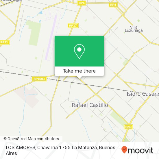 Mapa de LOS AMORES, Chavarría 1755 La Matanza