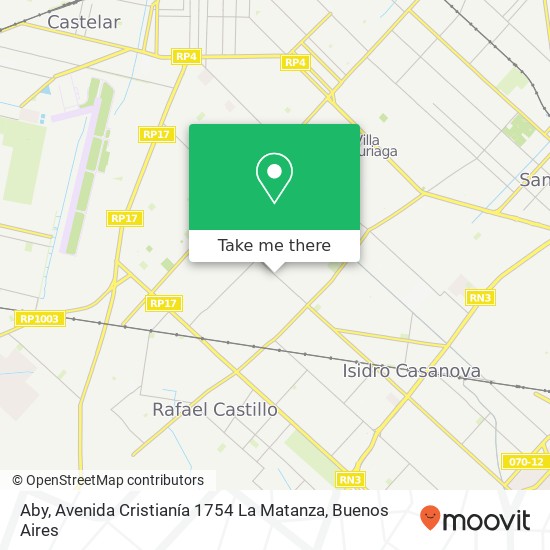 Aby, Avenida Cristianía 1754 La Matanza map