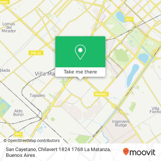 San Cayetano, Chilavert 1824 1768 La Matanza map