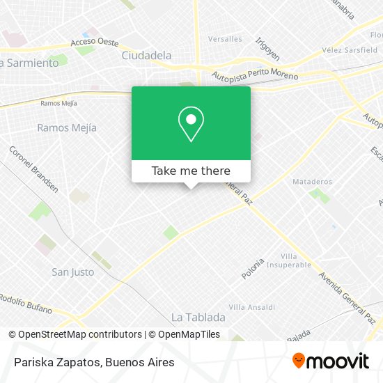 Pariska Zapatos map